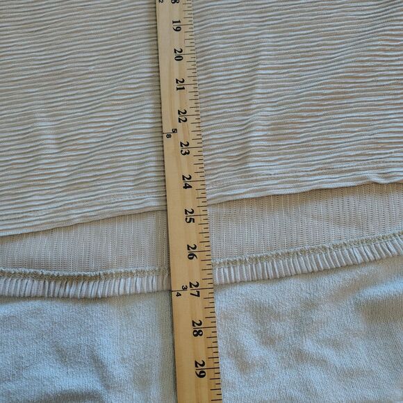 JONES New York Top Womens XL Beige Short Sleeve Blouse Ribbed Texture Stretch - Picture 5 of 8